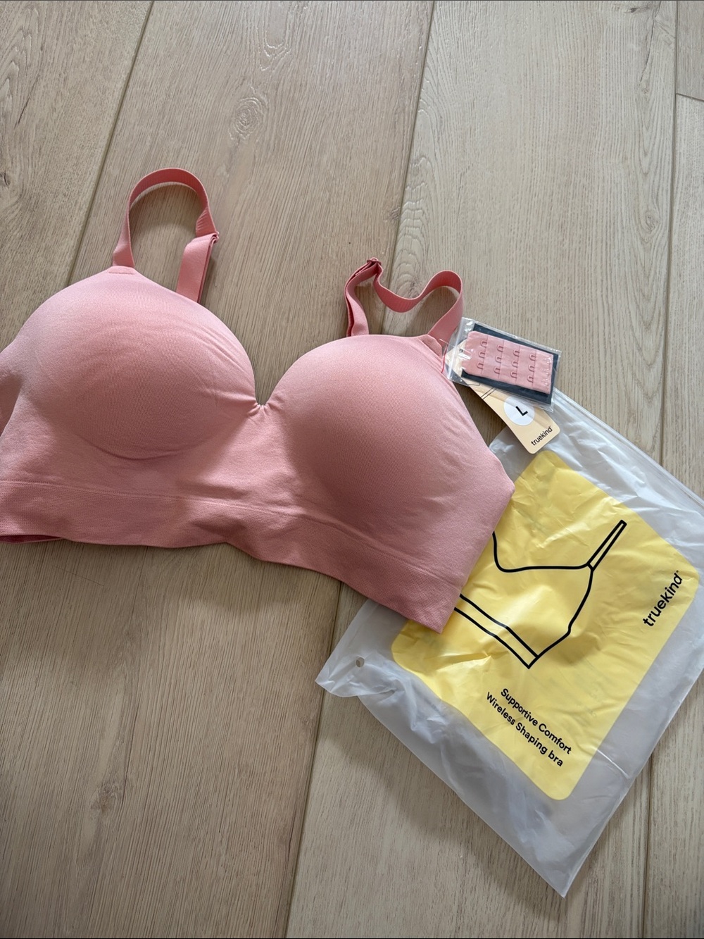 Truekind Supportive Comfort Wireless Shaping Bra Size L Pink